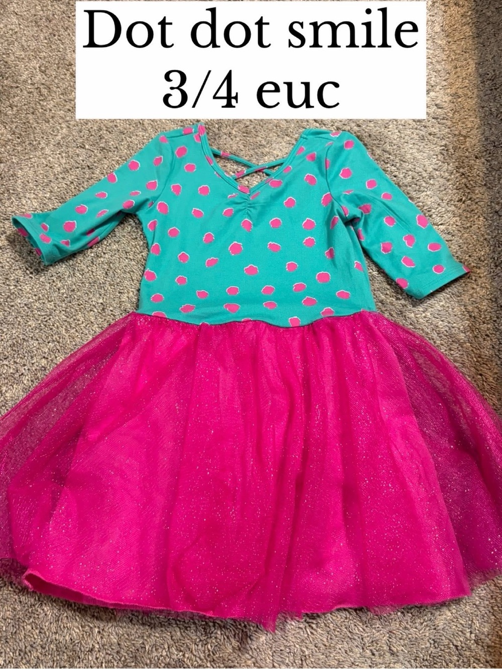 Dot dot smile 3/4 dot tulle dress